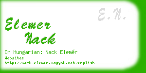 elemer nack business card